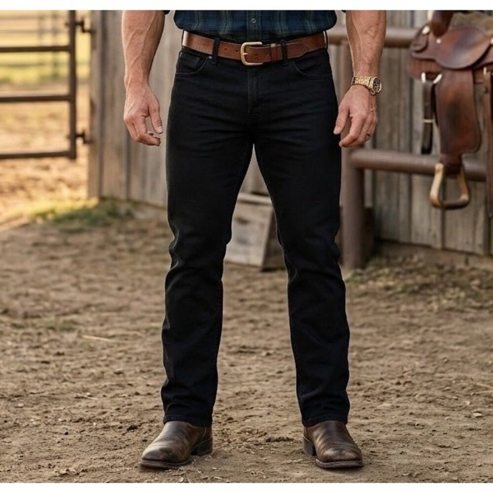 BKE Jeans Men's Jeans Tyler Straight Leg Sz 33X30 Black Durable Denim Grunge